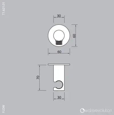 Waterevolution Flow bath set complete with wall connection, fully PVD light gold T1621WGE