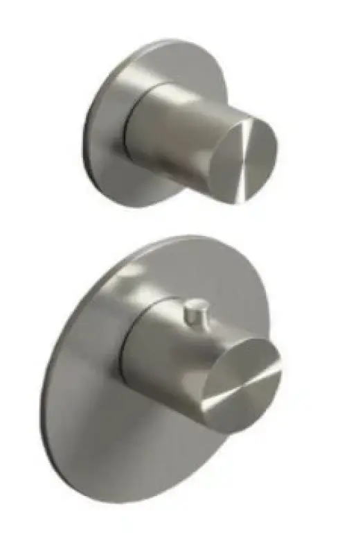 SB 316 AESTHETICS Kulatá vestavná termostatická baterie s 1 výstupem / uzavírací ventil PVD zlato kartáčované 1208954895