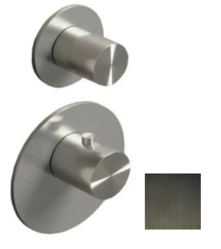 SB 316 AESTHETICS Okrúhlý vstavaný termostatický ventil s 2 výstupmi / stop-prepínací ventil PVD gun metal kartáčovaný 1208954918