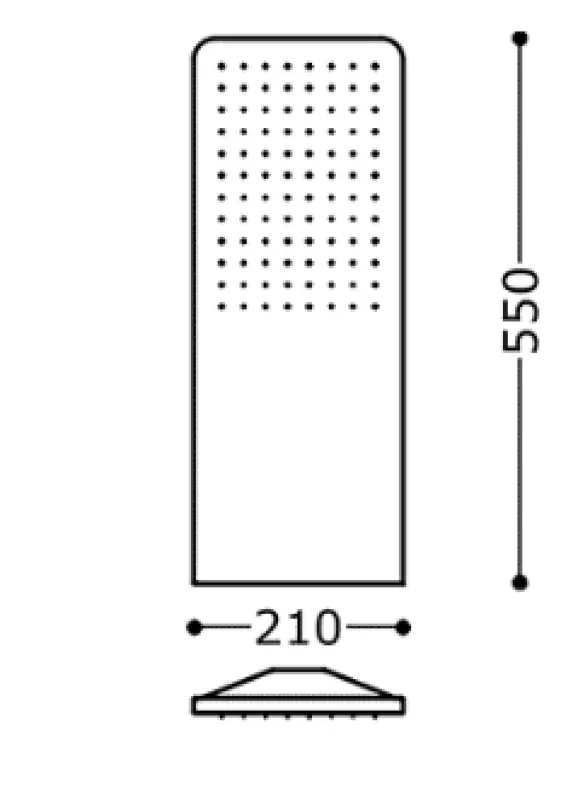 Hlavní sprcha Tres Stěna 21x55 cm Kulaté rohy Matná bílá 29990307BM