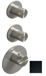 SB AESTHETICS Kulatý vestavěný termostatický ventil se 3 výstupy s přepínačem a uzavíracím ventilem matná černá 1208954954