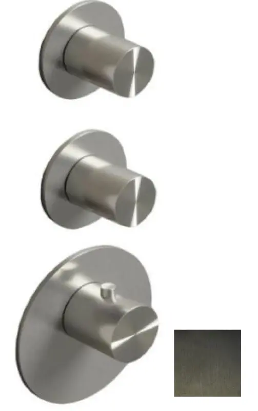 SB 316 ESTETIKA Kulatý vestavěný termostatický kohoutek se 4 výstupy/ 2x stop-přepínací kohoutek PVD gun metal kartáčovaný 1208954959