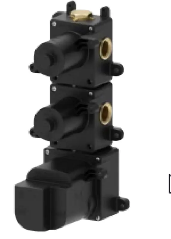 SB 316 ESTETIKA Kulatý vestavěný termostatický kohoutek se 4 výstupy/ 2x stop-přepínací kohoutek PVD gun metal kartáčovaný 1208954959