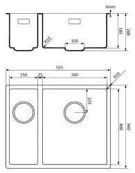 Lorreine White Quartz 1,5 jeden a půl dřezu 1534cm spodní montáž, plochá montáž bílá s bílým sítkem 1208955083