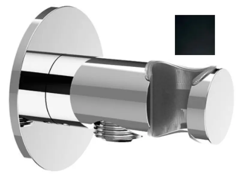 SB Rubinetterie Universale držák ruční sprchy s přívodem vody matná černá 1208955198