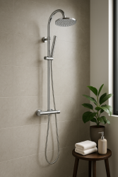 Aquadesign Orly sprchová souprava s termostatem a dešťovou sprchou, chrom