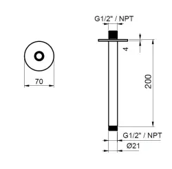SB Round 316 stropní sprchové rameno kulaté 20 cm PVD zlato 1208955310