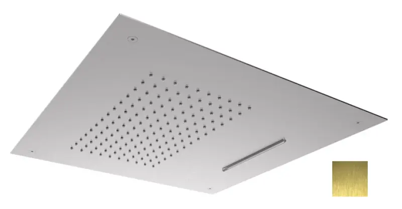 SB Square 316 Dešťová sprcha vestavná s vodopádem 50x50 cm stropní sprchová hlavice PVD zlatá 1208955319