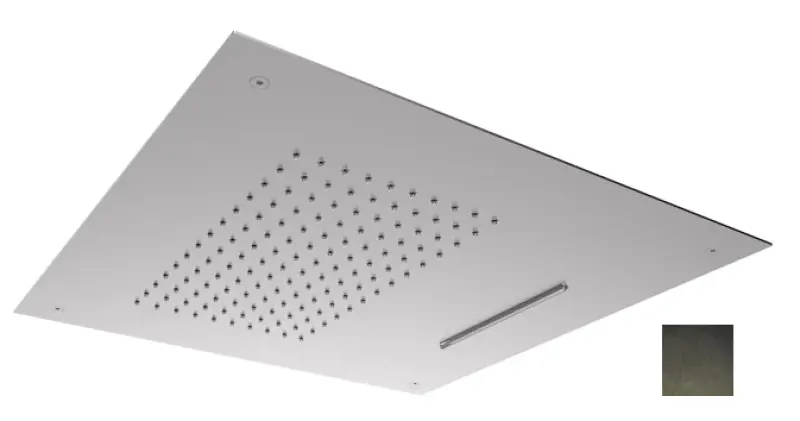 SB Square 316 Dešťová sprcha vestavěná s vodopádem 50x50cm stropní sprchová hlavice PVD gun metal 1208955320