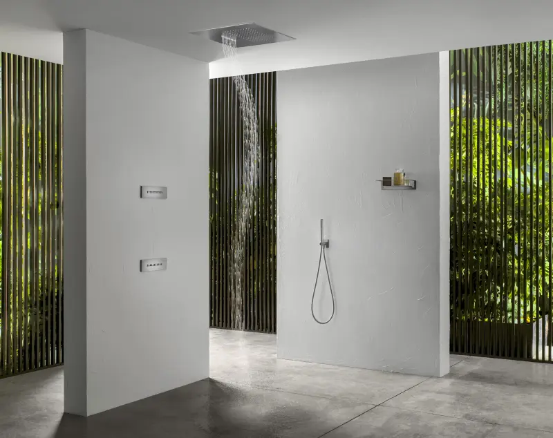 SB Square 316 Sprchová sada s dešťovou sprchou s vlnovým sprejem 38x38cm PVD zlato 1208955325