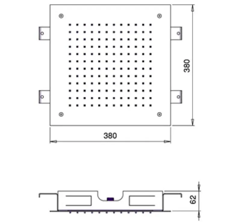 SB Square 316 vestavěná dešťová sprcha 38x38 cm PVD měď 1208955327