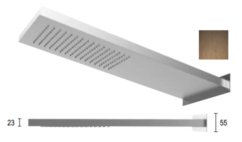 SB Square 316 Hlavová sprcha s nástěnným připojením dešťové sprchy PVD měď 1208955333