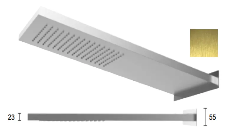 SB Square 316 Dešťová sprcha s nástěnným připojením hlavové sprchy PVD zlatá 1208955334