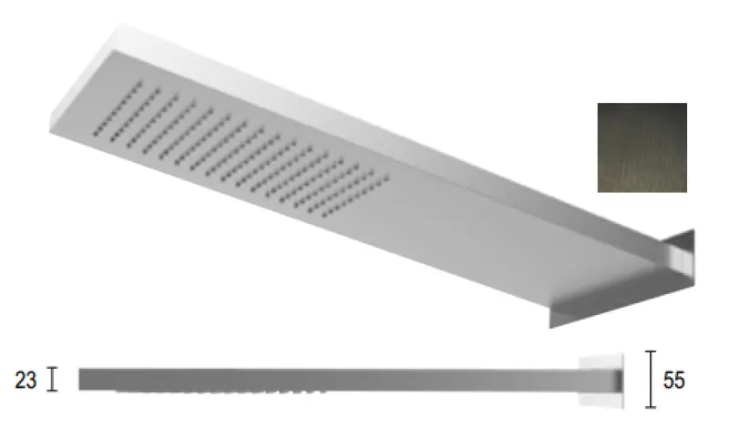 SB Square 316 Hlavová sprcha s nástěnnou připojkou PVD gun metal 1208955335