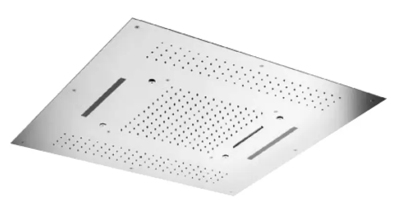 SB Square vestavná dešťová sprcha se 4 druhy proudů a chromoterapeutickým osvětlením, kompletně z nerezové oceli 1208955384