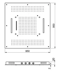 SB Square vestavná dešťová sprcha se 4 typy proudů a chromoterapií, matná bílá 1208955386