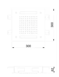 SB Easy Vestavěná sprchová hlava 30x30cm kompletně nerezová s osvětlením 1208955436