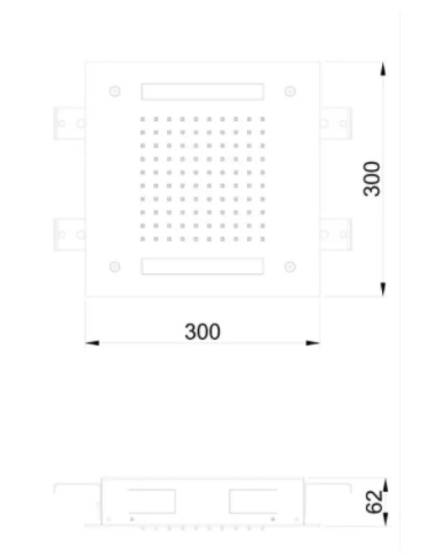 SB Easy Vestavěná sprchová hlava 30x30cm kompletně nerezová s osvětlením 1208955436