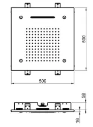 SB Chromoterapie inbouwová dešťová sprcha se 3 typy proudů 50x50 cm Matná Černá 1208955445