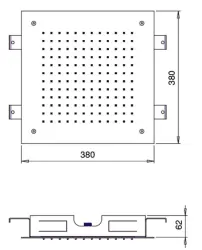 SB Chromotherapie inbouw regendouche met dubbele waterval volledig RVS 1208955450