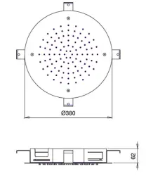 SB Round Chromoterapie Dešťová sprcha vestavěná Matná Bílá 1208955470