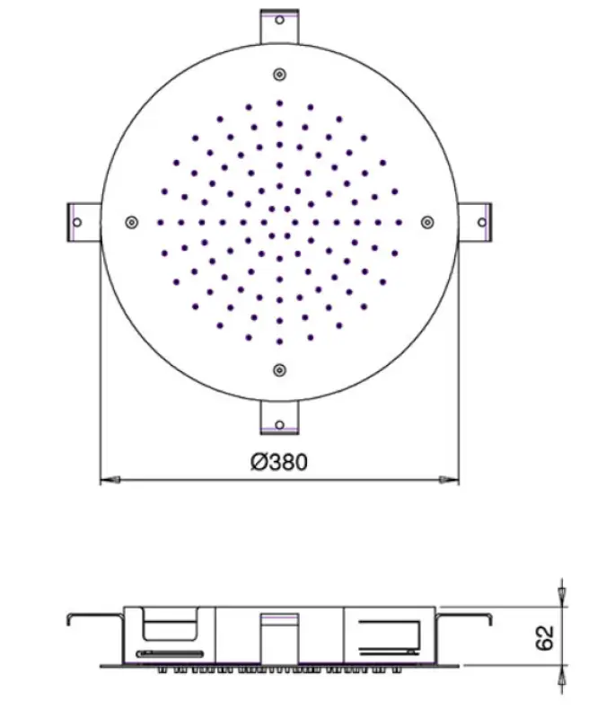SB Round Chromoterapie Dešťová sprcha vestavěná PVD Zlato 1208955473