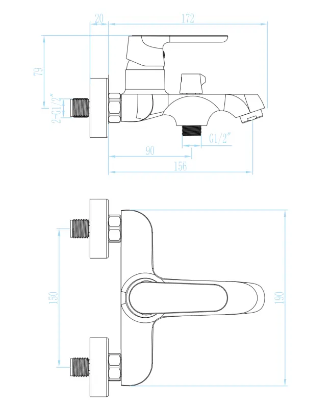 Aquadesign Tours vanová baterie, matná černá