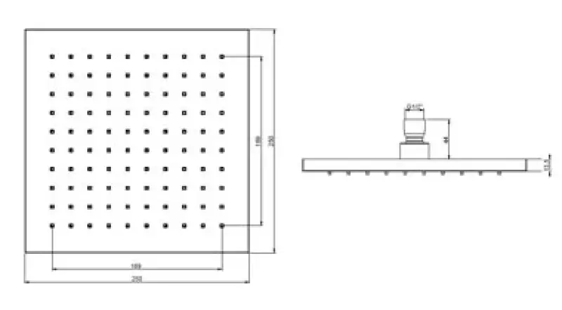 SB Rubinetterie Dešťová sprcha Eco Air úsporná čtvercová dešťová sprcha matná bílá 25x25cm 1208955529