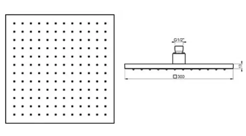 SB Rubinetterie Dešťová sprcha Eco Air úsporná čtvercová dešťová sprcha Chrom 30x30cm 1208955532