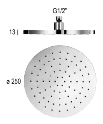 SB Kulatá sprchová hlavice z mosazi 25 cm Matná černá 1208955609
