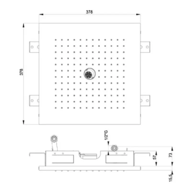 SB vestavěná dešťová sprcha s twistovým proudem 38 cm čtvercová, plně z nerezové oceli, 1208955626