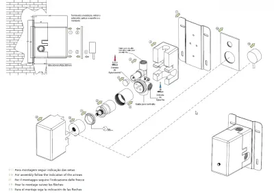 Waterevolution Flow concealed shower set with thermostat rain shower and hand shower brushed brass