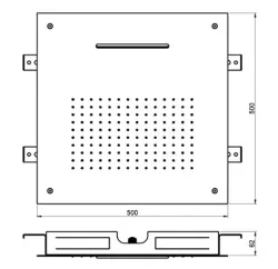 SB Square XL vestavná dešťová sprcha, 2 proudy, matná černá 1208955767