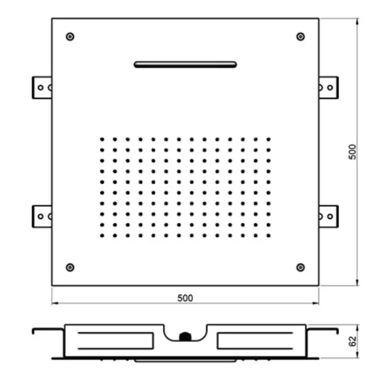 SB Square XL vestavná dešťová sprcha, 2 proudy, matná černá 1208955767