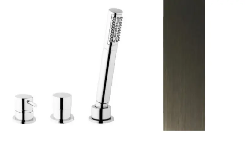 Waterevolution Flow 3-otvorová baterie pro montáž na okraj vany PVD Gun Metal T138SBGME