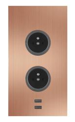 Indux Corner Energetický sloup s 2 zásuvkami, uzemněním a 2 USB nabíječkami Měď 1208955895
