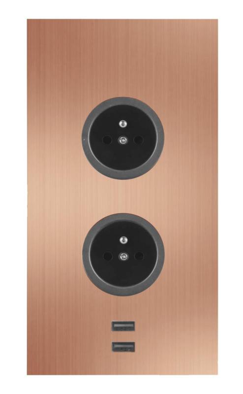 Indux Corner Energetický sloup s 2 zásuvkami, uzemněním a 2 USB nabíječkami Měď 1208955895