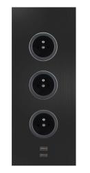 Indux Corner Energetická sloupek se 3 zásuvkami, uzemněním a 2 USB nabíječkami, černý 1208955898