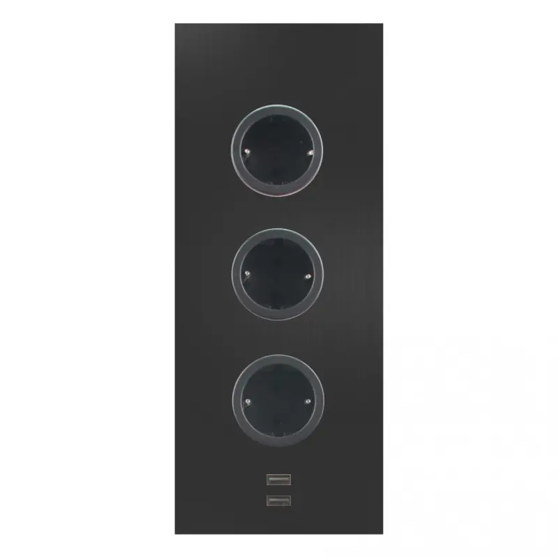 Indux Corner Energetická sloupek se 3 zásuvkami, uzemněním a 2 USB nabíječkami, černý 1208955898