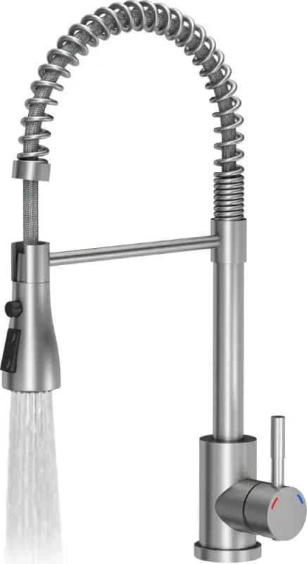 Quadri Derby kuchyňská baterie s flexibilním výtokem a sprchou se 2 typy proudu, nerezová ocel 1208955916