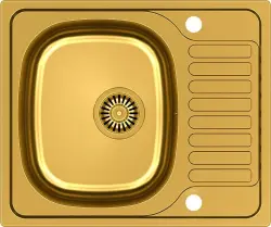 Aquadesign Rudolf Zlatý PVD Dřez 580x480mm Sestavitelný s Odkapávačem, Obratný - 1208955926