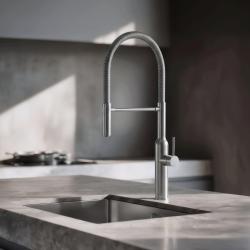 Quadri Stamford vysoká kuchyňská baterie s flexibilním výtokem, nerezová ocel 1208956080