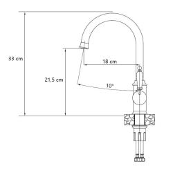Quadri Workshop klasická nostalgická kuchyňská baterie z mědi s PVD povrchovou úpravou a keramickou rukojetí 1208956101