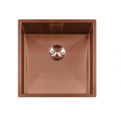 Lorreine 42WT-Copper pracovní deska nerezový dřez měděný 42x42cm pro vestavbu do keramiky nebo přírodního kamene