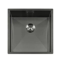 Lorreine 42WT-GunMetal pracovní deska nerezový dřez GunMetal 42x42cm pro vestavbu do keramiky nebo přírodního kamene