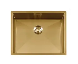 Lorreine 52WT-Gold pracovní deska s nerezovým dřezem zlatá 52x42 cm pro vestavbu do keramiky nebo přírodního kamene.