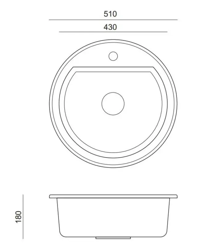 Quadri Norwich Béžový Pískový Granitový Kulatý Dřez 51 cm Vestavný - 1208956317