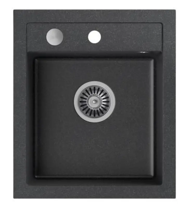 Quadri Londýn žulový antracitový dřez 43x50 cm s otvorem pro baterii 1208956318