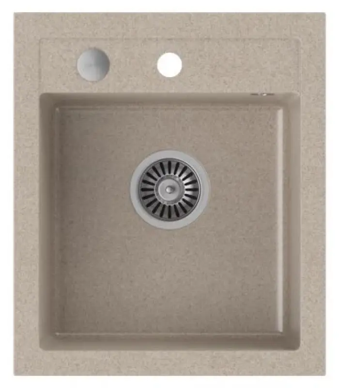 Quadri Londýn žulový pískový béžový dřez 43x50 cm s otvorem pro baterii 1208956319