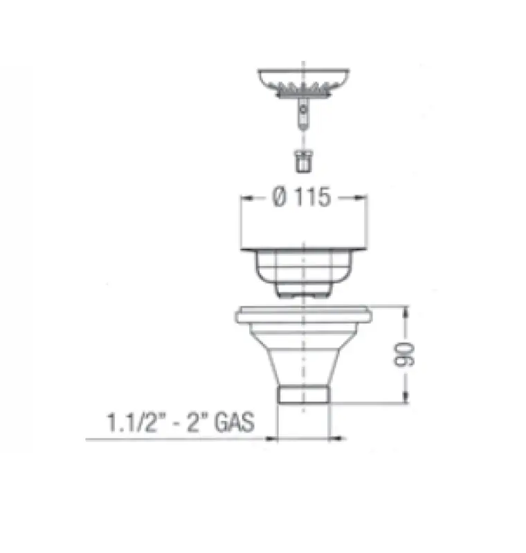 PB klasický chromovaný odtokový set pro kuchyňský dřez s uzavíratelnou sítkem 1208956473